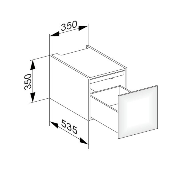 Keuco модуль нижнего шкафа для встройки снизу, с одним выдвижным ящиком, edition 11, белый арт. 31310 210000