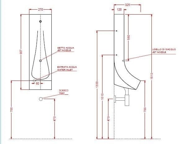 ArtCeram электронный подвесной писсуар под внутренний налив, oso004 01 00 drop цвет: белый глянцевый