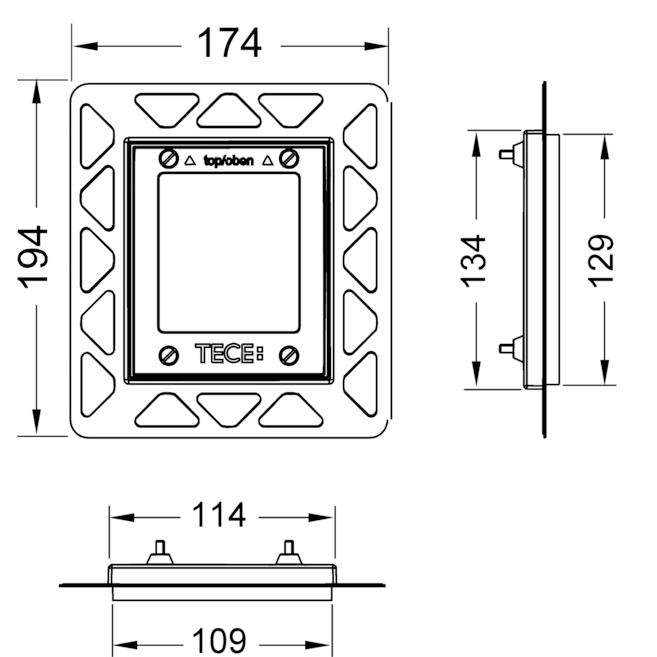 TECE рамка монтажная, черный, loop urinal - 9242647