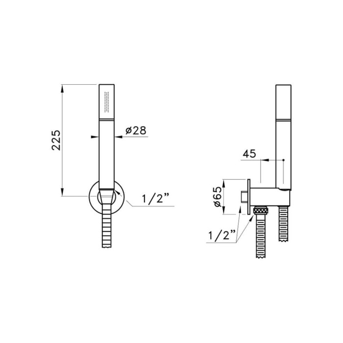 Душевой гарнитур: ручная лейка с настенным держателем шлангом и вывод из стены, STELLA Sirius, золото арт. UN03121AU04
