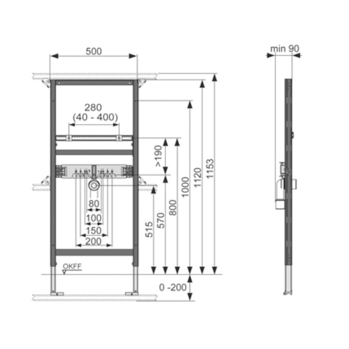TECE модуль для установки раковины, - 9310000
