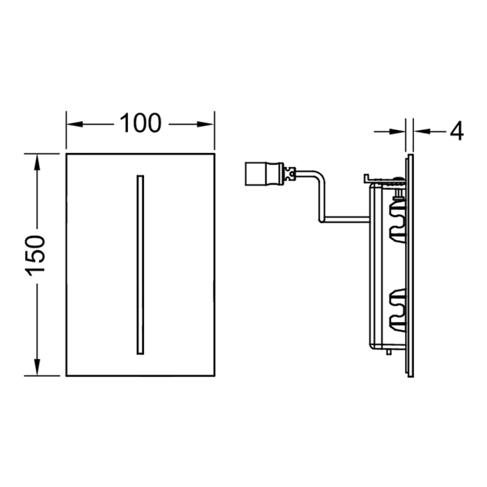 TECE электронная панель смыва писсуара питание от батареи 7,2 в, цвет: нерж. сталь сатинированная, filo filo solid - 9242039