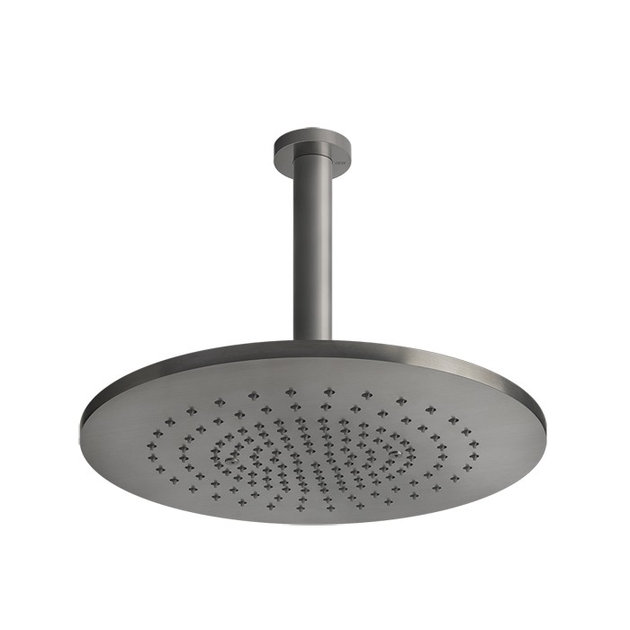 Gessi Душевая головка шарнирная для потолочного крепления на 1/2” с защитой от известкового налёта, высота 243мм, Shower316, 54152#239 цвет: шлифованная сталь