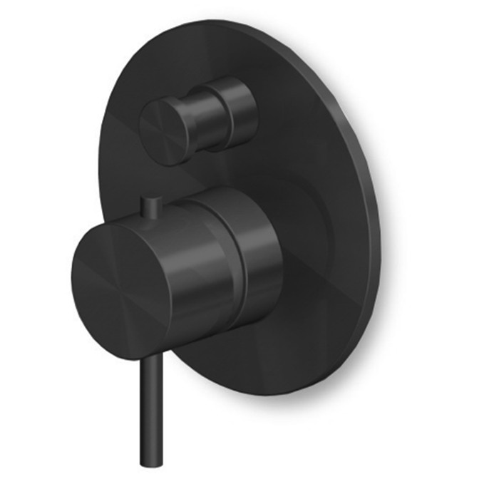 Zucchetti смеситель для душа, встраиваемый, с переключателем потока, helm, brushed total black pvd арт. zhe127.xp81