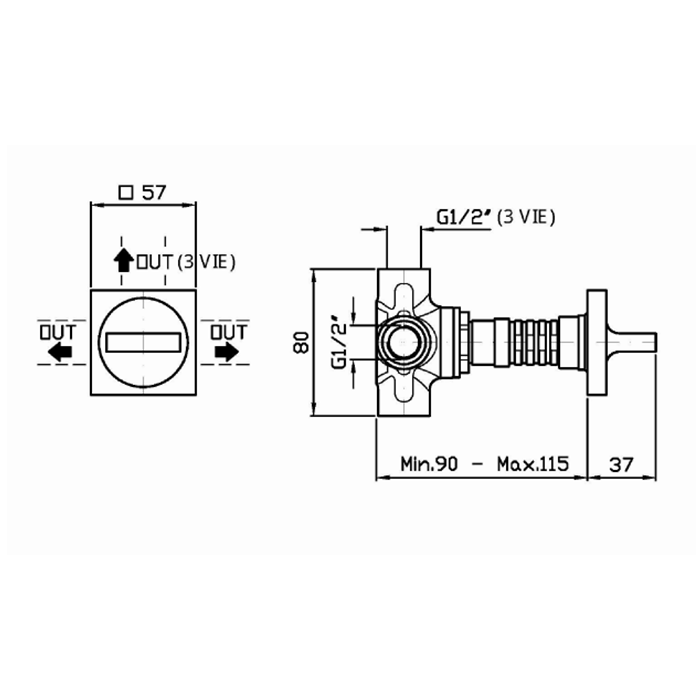 Zucchetti смеситель встраиваемый, aguablu, хром арт. z94586 r97830