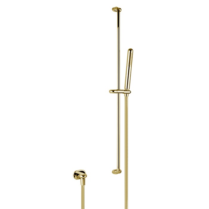Gessi Душевая штанга с ручным душем и выводом воды из стены, Goccia, 33642#080 цвет: gold ccp