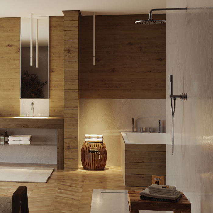 Bossini верхний душ 280 мм, из стали inox, nobu, нержавеющая сталь арт. ini030.075