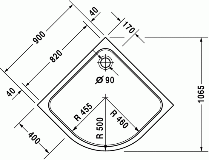 Duravit душевой поддон четверть круга, d-code, 720108000000000 цвет: белый