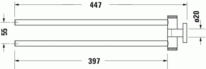 Duravit двойной поворотный держатель для полотенца, d-code, 0099221000 цвет: хром