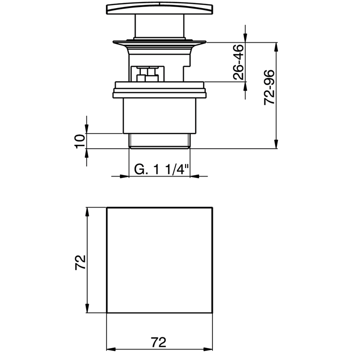 Cisal донный клапан za00162224 complementi, цвет: золото