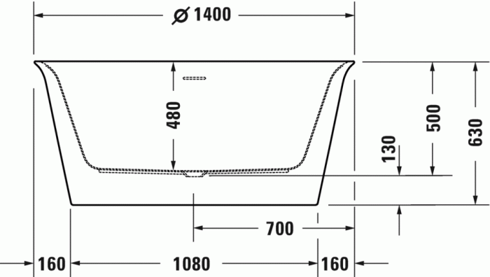 Duravit отдельно стоящая ванна 1400 мм х 1400 мм, white tulip, 700470000000000 цвет: белый