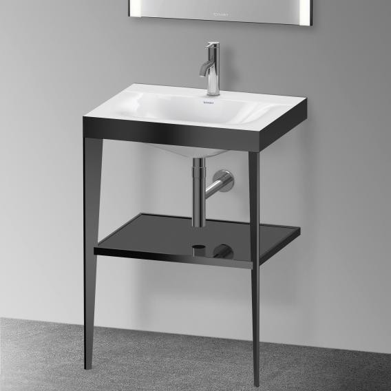 Duravit напольная консоль xviu/c-bonded 600 мм х 850 мм, с умывальником viu, xviu, xv4714ob240 цвет: черный матовый/черный глянцевый лак