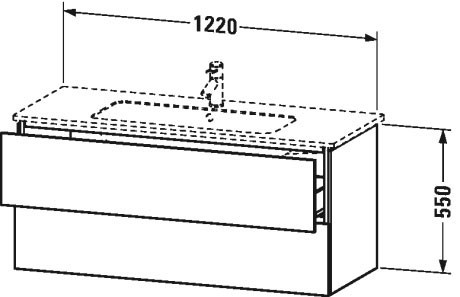 Duravit тумба подвесная под раковину, l-cube, lc624307171 цвет: дуб средиземноморский
