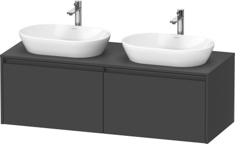 Duravit тумба подвесная под две раковины 550 мм х 1400 мм х 459 мм, ketho.2, k24888b49490000 цвет: графит матовый