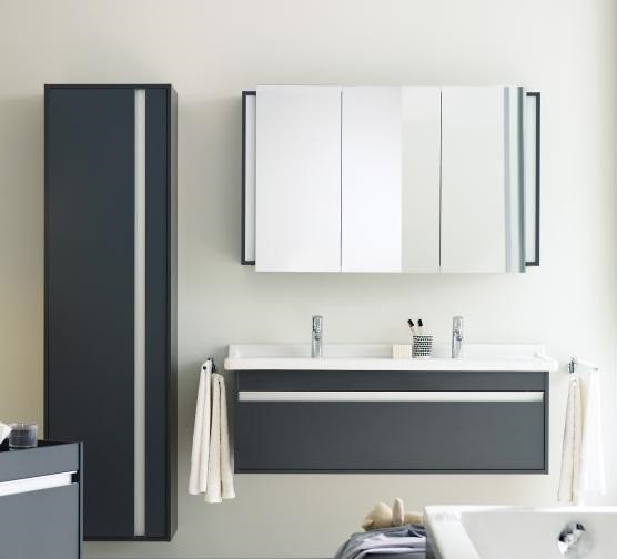 Duravit тумба подвесная под раковину с одним выдвижным ящиком, ketho, 6666 18 цвет: gres pietra grey opaco