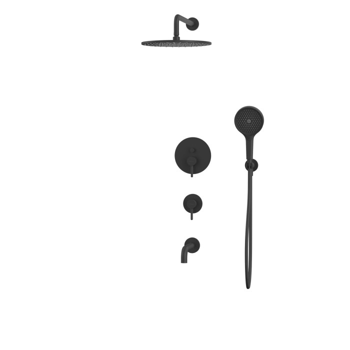 Душевая система скрытого монтажа, Whitecross Y black, черный мат арт. YSET07TOPBL