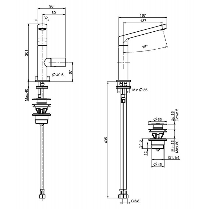 Fima Carlo Frattini смеситель для раковины, nomos go, хром арт. f4161cr