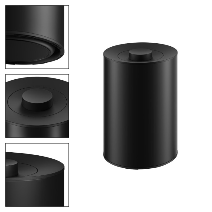 Keuco ведро для мусора с крышкой 5 л, plan, черный матовый арт. 04989 370037