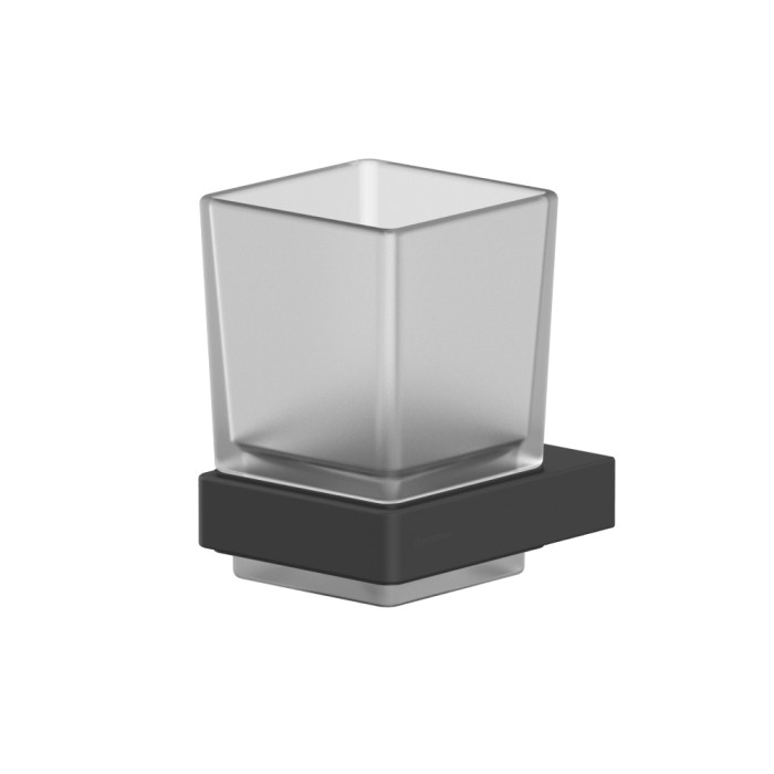 Стакан для зубных щеток, подвесной, Whitecross Cubo black, черный мат арт. CU2430BL