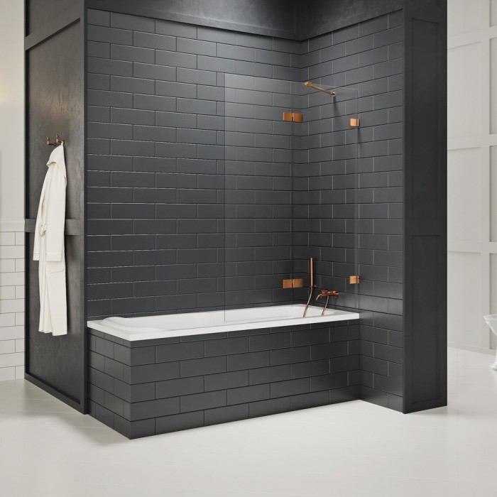 Шторка для ванны 110x150 r, New trendy Avexa copper brushed, браширо арт. EXK-3811