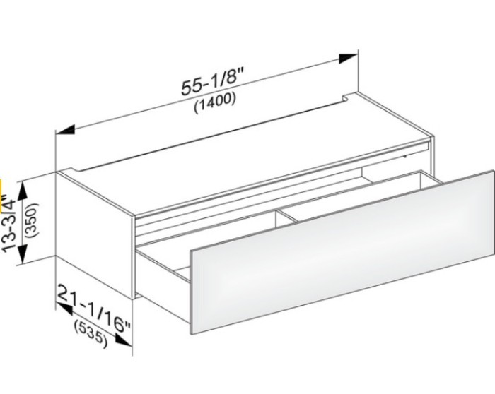 Keuco модуль нижнего шкафа для встройки снизу, с одним выдвижным ящиком, edition 11, дуб светлый арт. 31313 890000