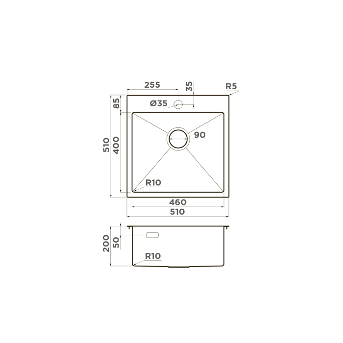 Omoikiri кухонная мойка Akisame 51, вороненая сталь арт. 4973440