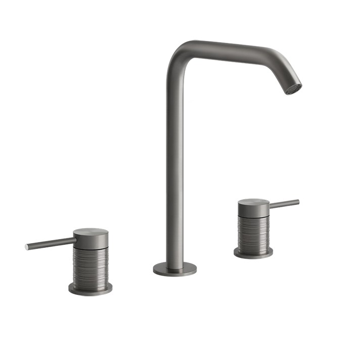 Gessi Смеситель для раковины на 3 отверстия, без донного клапана. цвет: шлифованная сталь, Trame, 54311#239 цвет: шлифованная сталь
