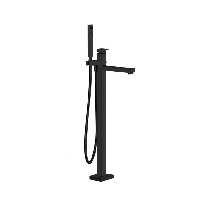Gessi Смеситель для ванны, напольный, с ручным душем и изливом, (внешняя часть), Rettangolo, 24961#299 цвет: black xl