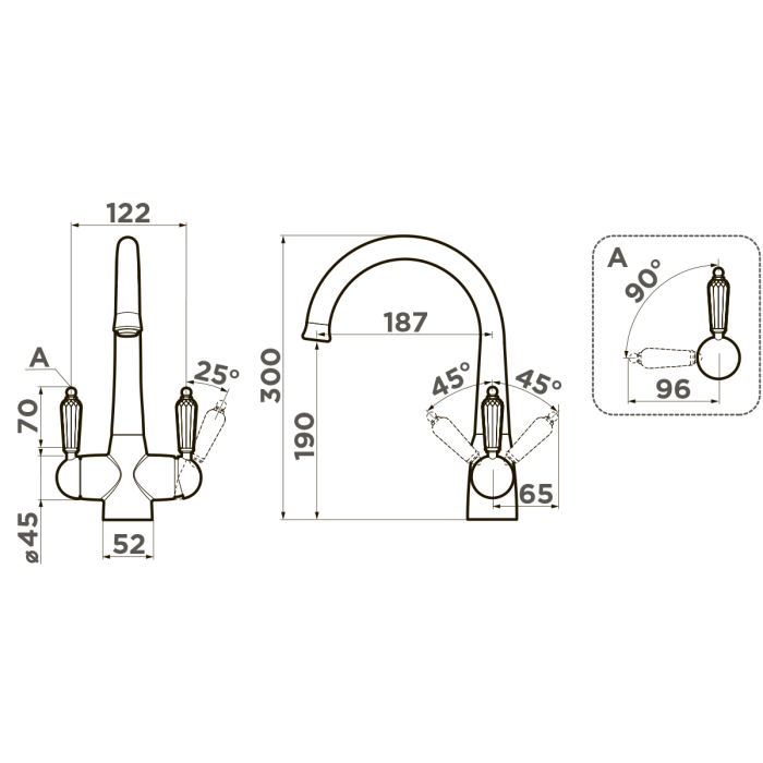 Omoikiri смеситель для кухни Okinawa 2-AB-022 латунь/античная латунь арт. 4994254