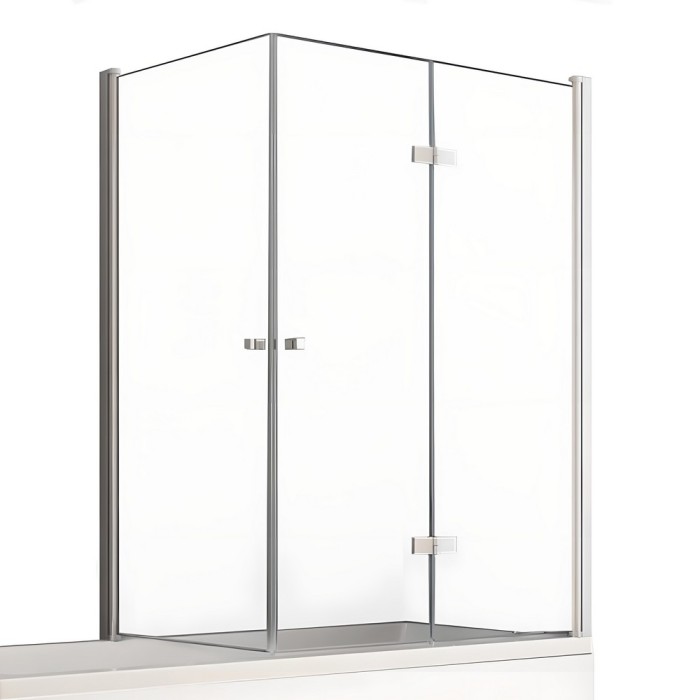 Шторка для ванны 100x70x140 r, New trendy New soleo chrome, хром арт. P-0029/P-0024