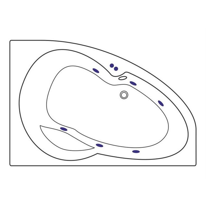 Угловая ванна 160x95 (правая) soft, Excellent Newa, золото арт. WAEX.NEP16.SOFT.GL