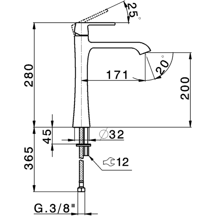 Cisal высокий смеситель для раковины ch0035447c cherie cisal, цвет: золото | чёрный матовый