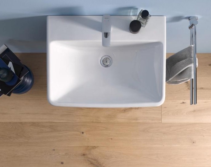 Duravit раковина встраиваемая сверху/подвесная 460 мм х 550 мм, с переливом, с отверстием под смеситель, no.1, 2375550000 цвет: белый