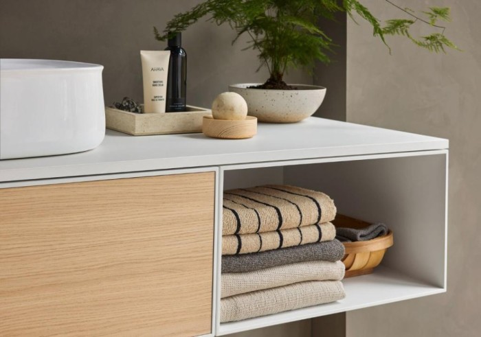 Duravit тумба подвесная с вырезом под раковину слева 550 мм х 1300 мм х 281 мм, zencha, ze4818030830000 цвет: натуральный дуб/серо-коричневый суперматовый