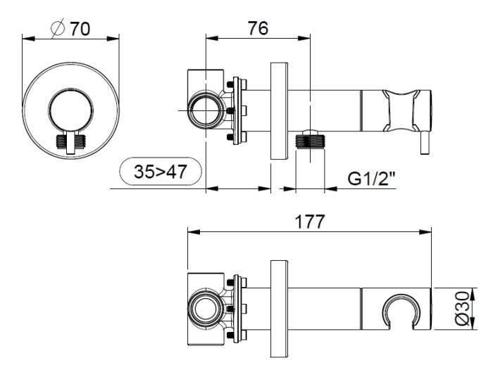 Almar гигиенический душ гидро-прогрессивный, e136009.nb цвет: никель брашированный