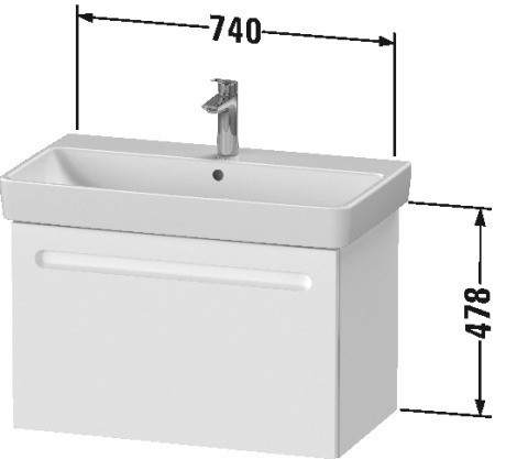 Duravit тумба подвесная 426 мм х 740 мм, no.1, n14383018180000 цвет: gres pietra grey opaco