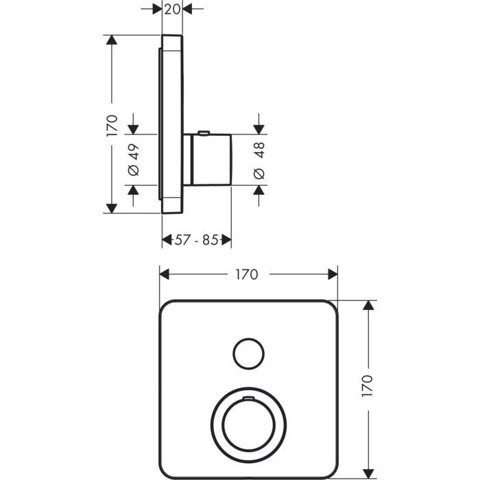 AXOR термостат для душа, ShowerSelect, красное золото арт. 36705300