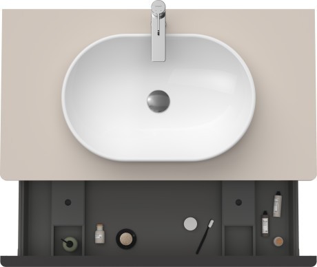 Duravit тумба подвесная под раковину 1000 мм х 550 мм и консолью, d-neo, de494809191 цвет: серо-коричневый матовый