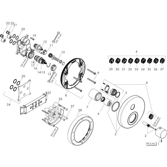 AXOR термостат для душа, ShowerSelect, золото арт. 36722250