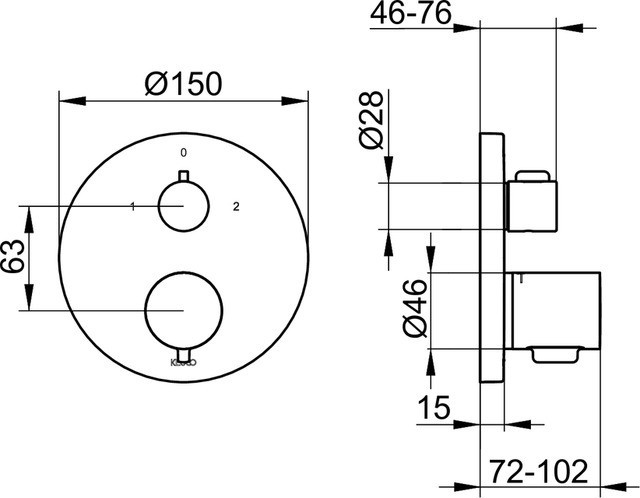 Keuco встраиваемый смеситель, collection moll, арт. 52774 010181