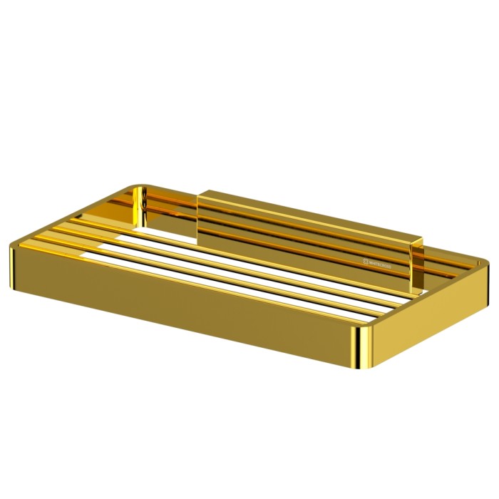 Мыльница-решетка подвесная, Whitecross Cubo gold, золото арт. CU2424GL