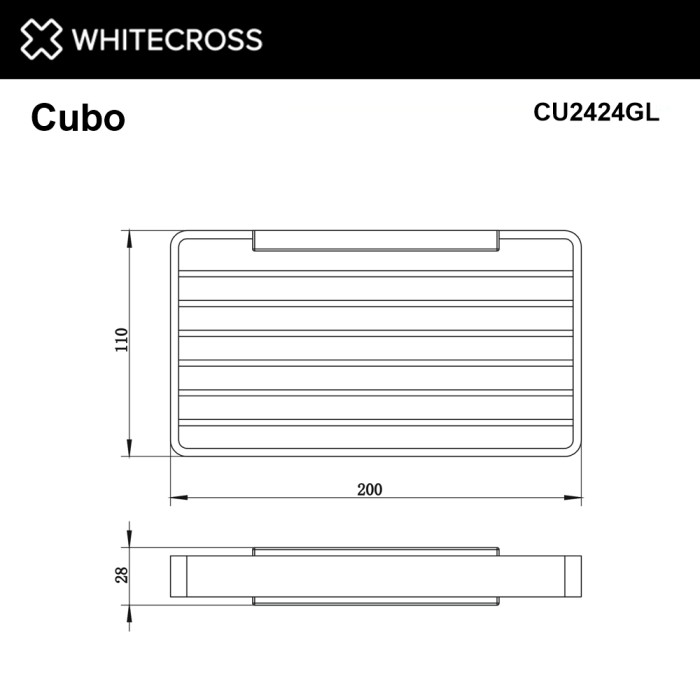 Мыльница-решетка подвесная, Whitecross Cubo gold, золото арт. CU2424GL