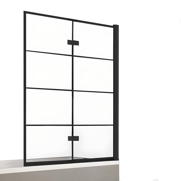 Шторка для ванны 100x140 r, New trendy New soleo black, черный арт. P-0050