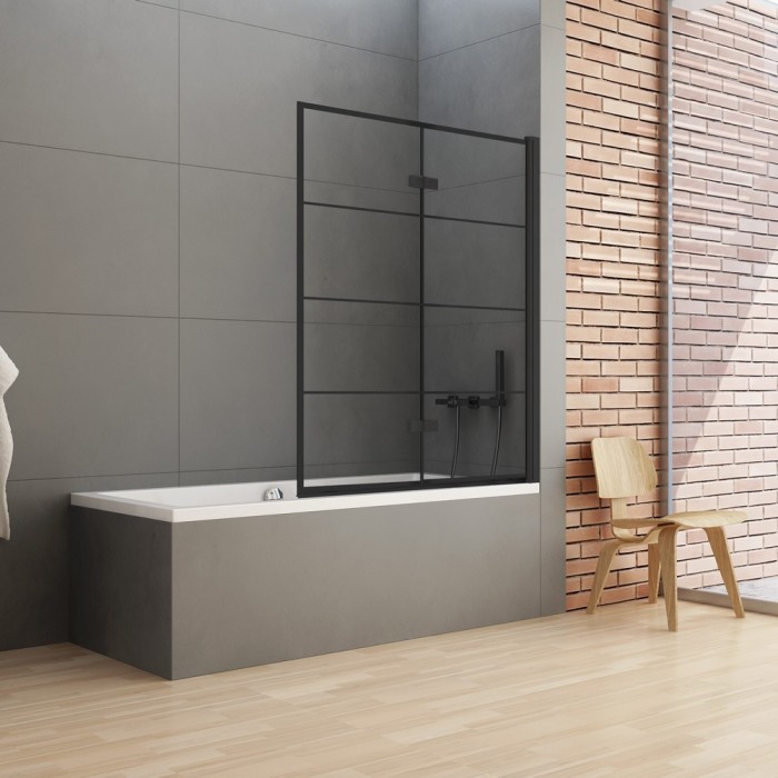 Шторка для ванны 100x140 r, New trendy New soleo black, черный арт. P-0050