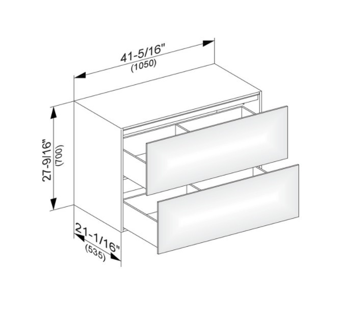 Keuco боковая тумба с двумя выдвижными фронтами с внутренней светодиодной подсветкой, edition 11, антрацит арт. 31325 110100