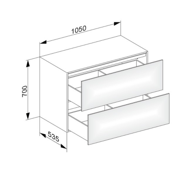 Keuco боковая тумба с двумя выдвижными фронтами с внутренней светодиодной подсветкой, edition 11, антрацит арт. 31325 110100
