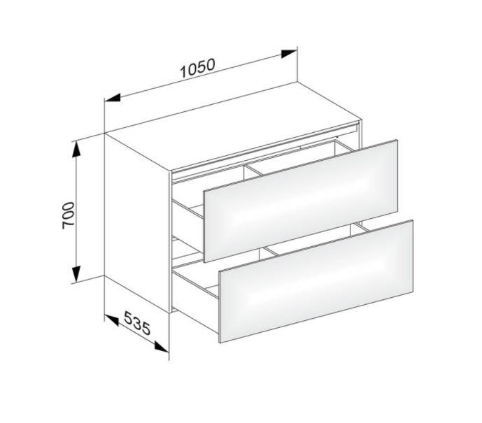 Keuco тумба боковая подвесная с двумя выдвижными фронтами, edition 11, трюфель арт. 31325 370000