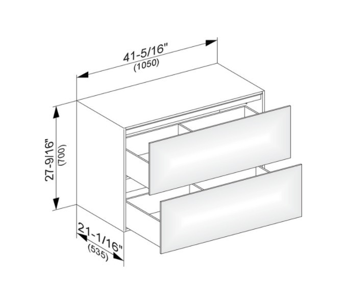 Keuco тумба боковая подвесная с двумя выдвижными фронтами, edition 11, трюфель арт. 31325 370000