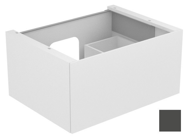 Keuco тумба подвесная под раковину с одним выдвижным фронтом, с внутренней светодиодной подсветкой, корпуc/фасад структурный лак, edition 11, антрацит арт. 31341 390100