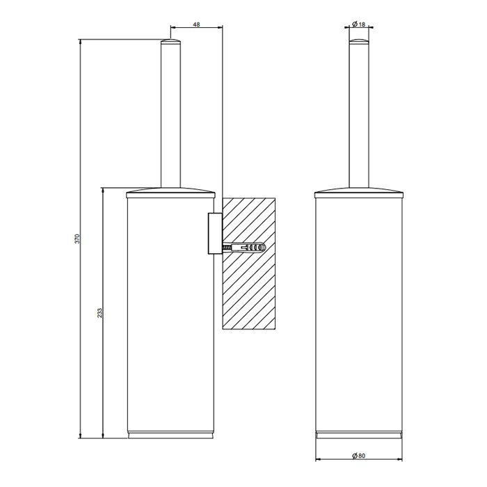 Gessi Ершик настенный, Rilievo, 59519#299 цвет: nero xl